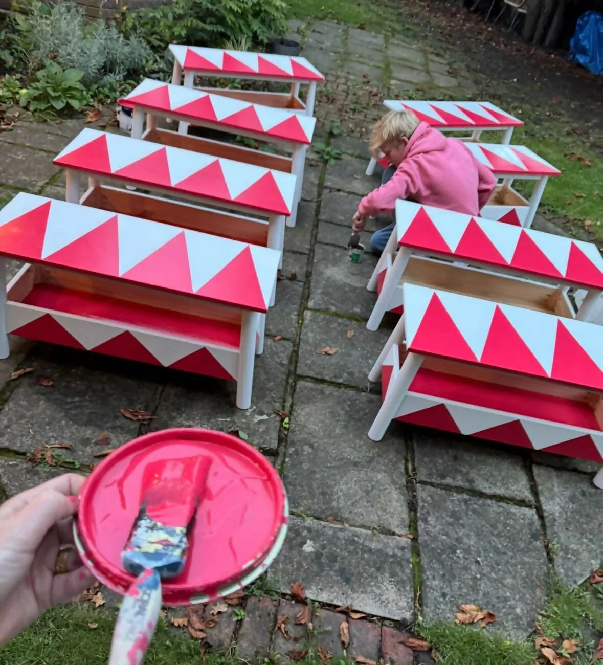 7 x Circus bench seats - Image 2