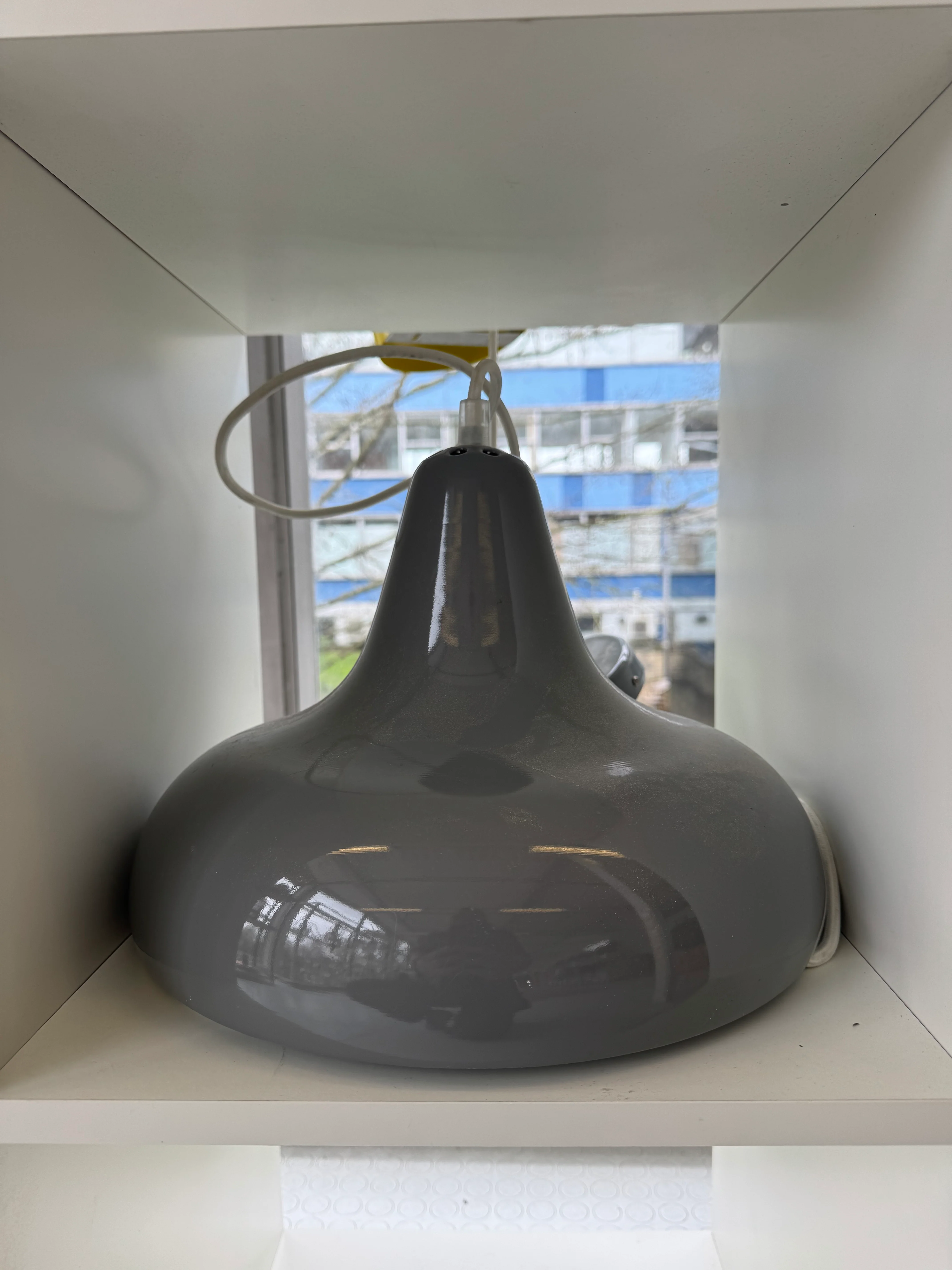 Bell-Shaped Glossy Pendant Light Shades - Yellow, Blue, Grey - Image 3