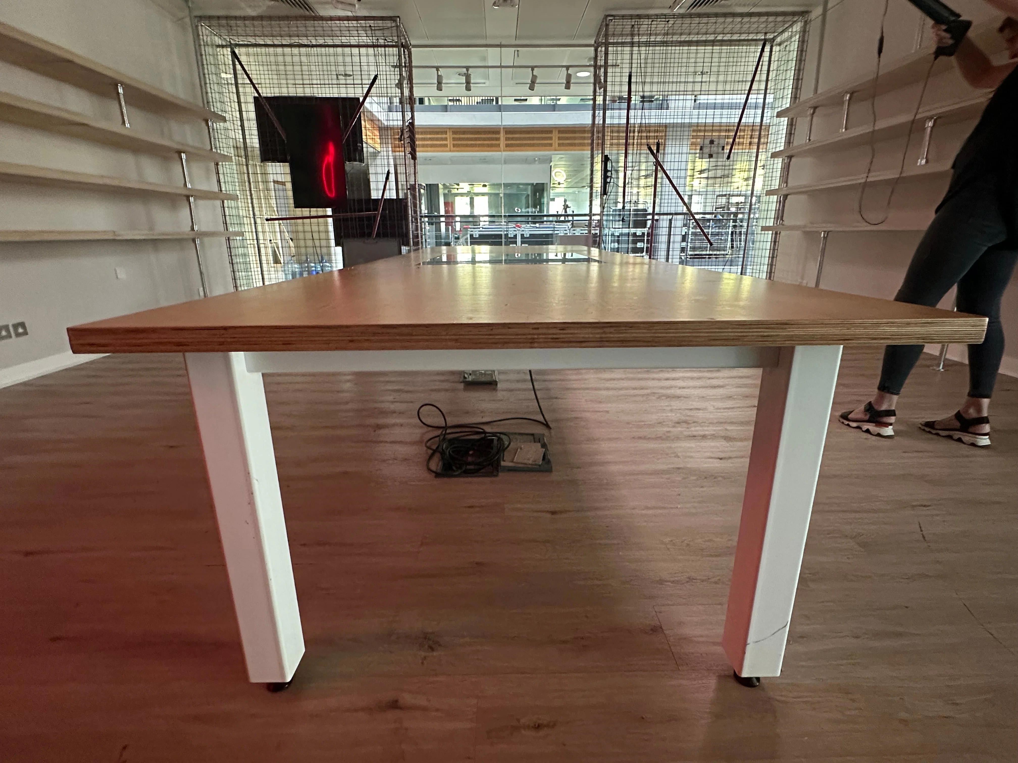 Bespoke 3.6m, meeting table with display window - Image 4