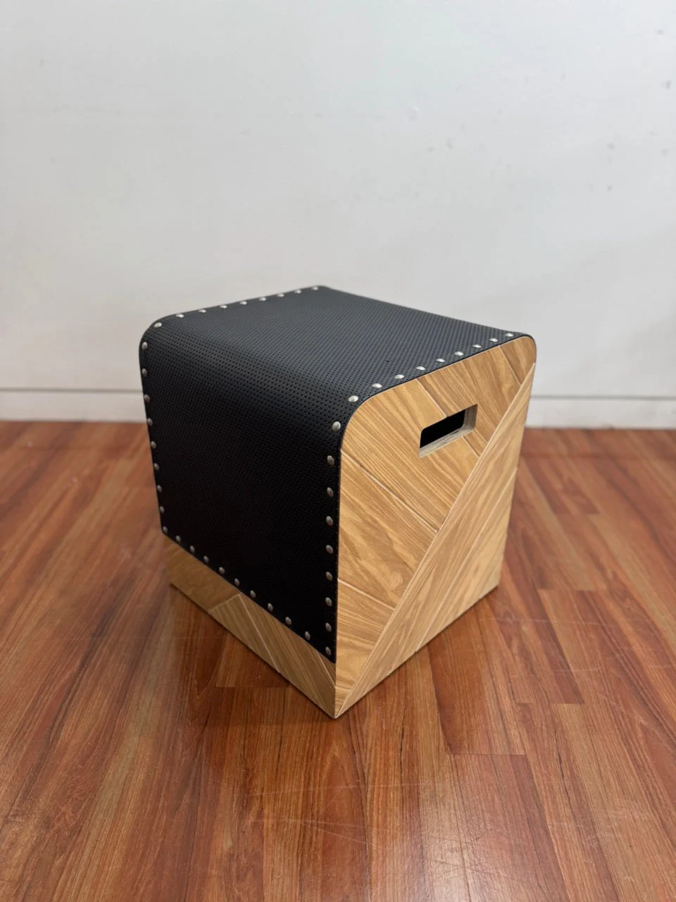 Wooden bespoke stools with stud detail - Image 12