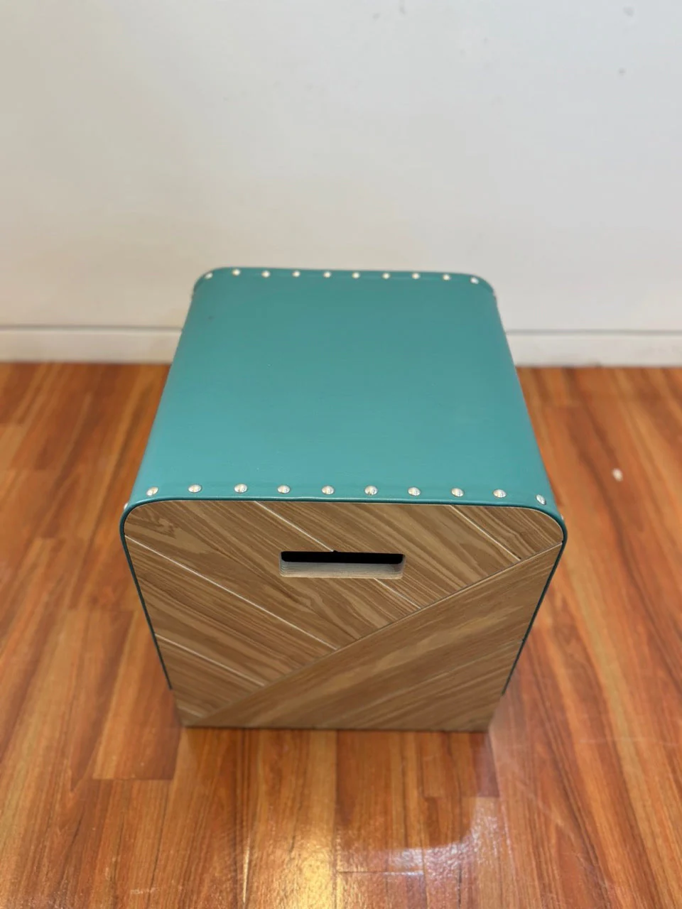 Wooden bespoke stools with stud detail - Image 4