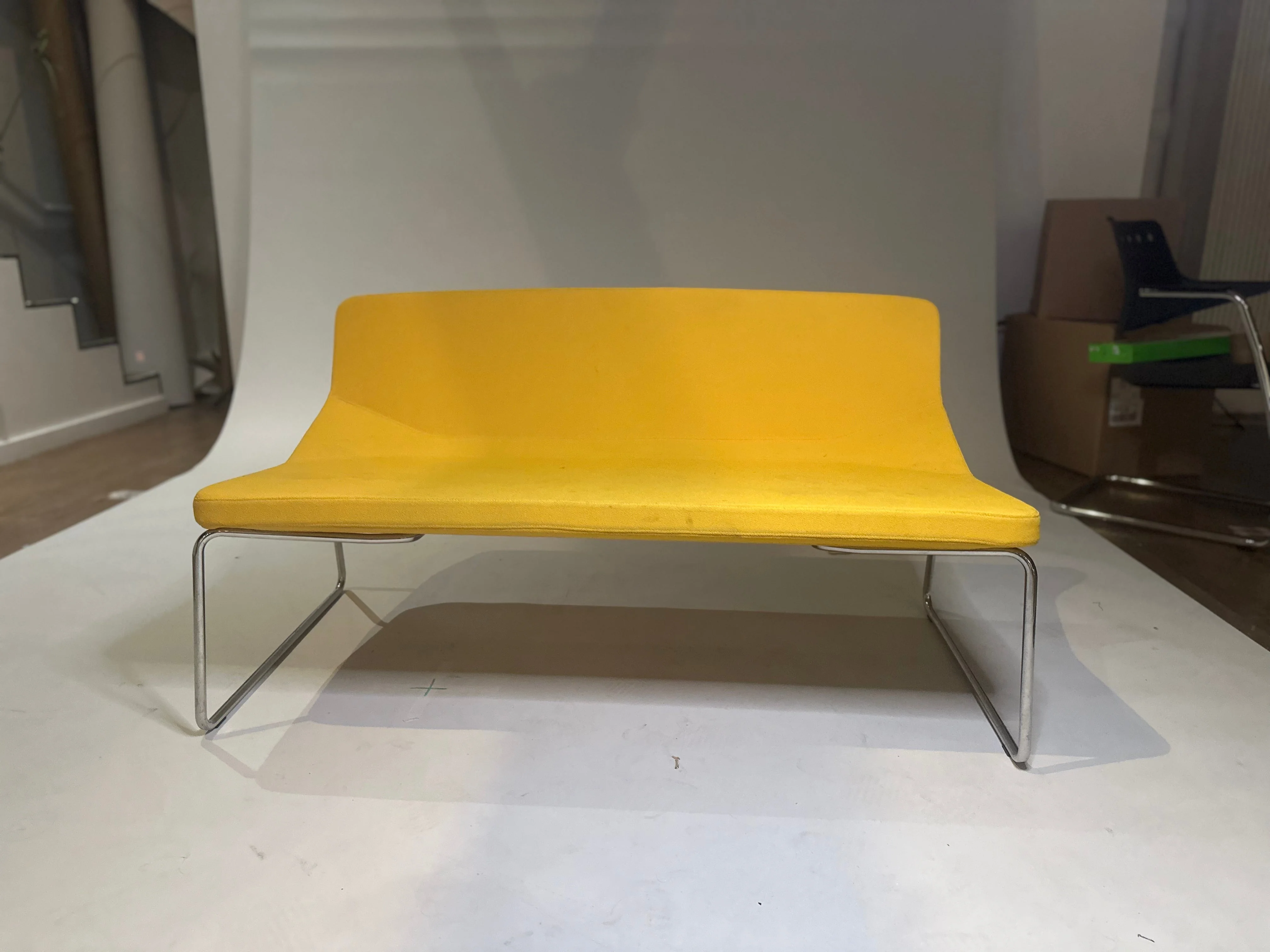 Niski Fotel Formula Sled style chair - yellow double seat - Image 2
