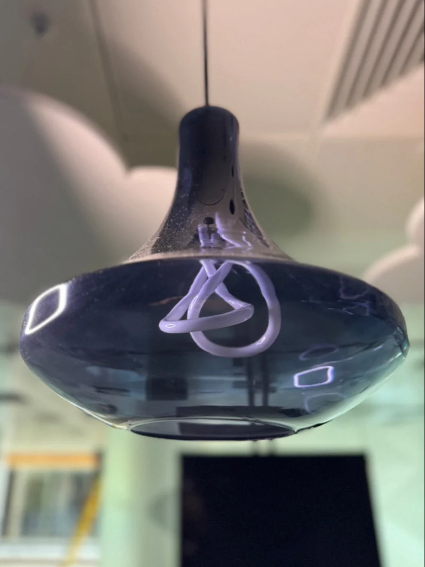 Plume Pendant Lamps clear and blue - Image 3