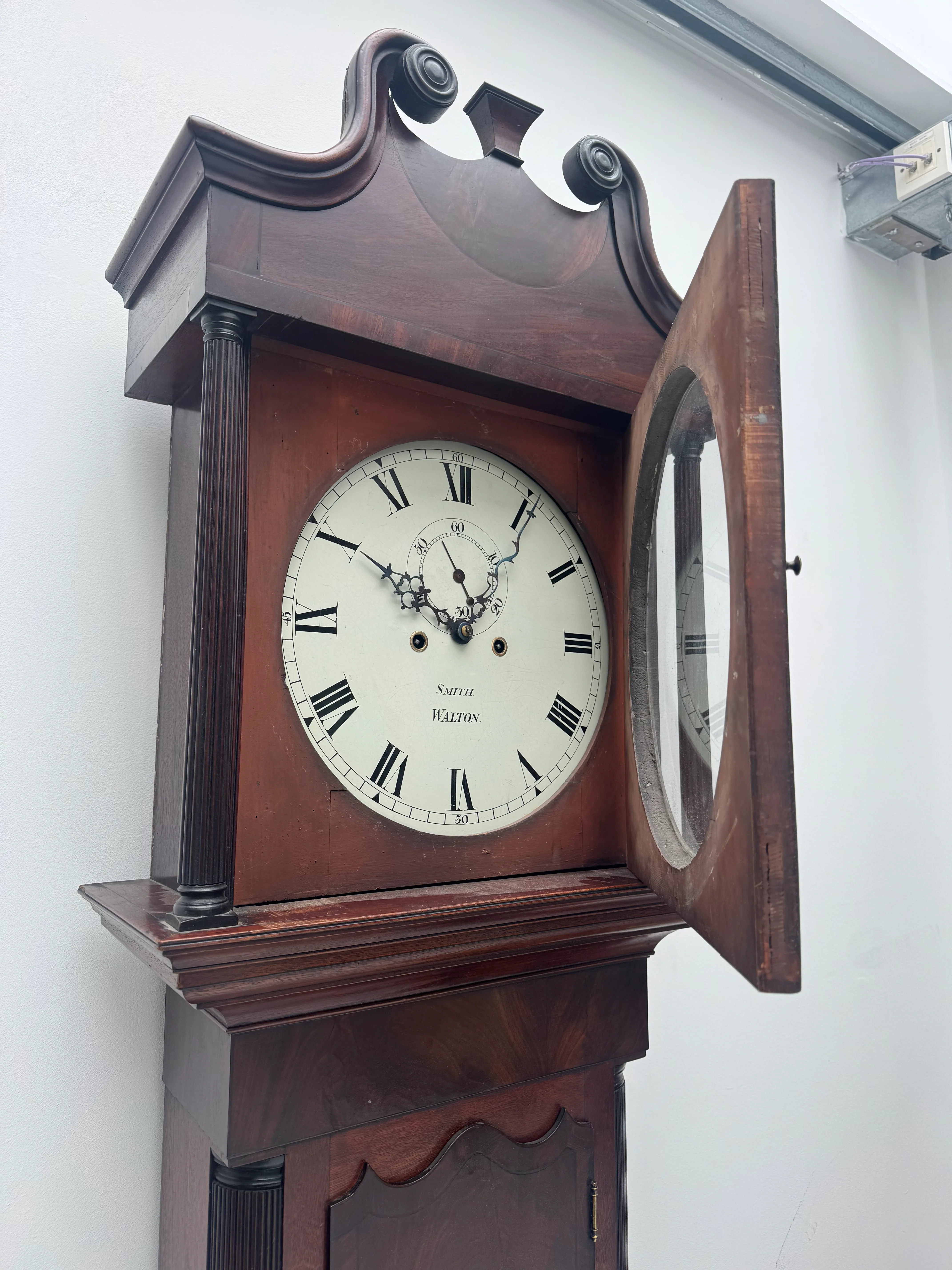 Smith, Walton Mahogany Wall Clock Antique - Image 4