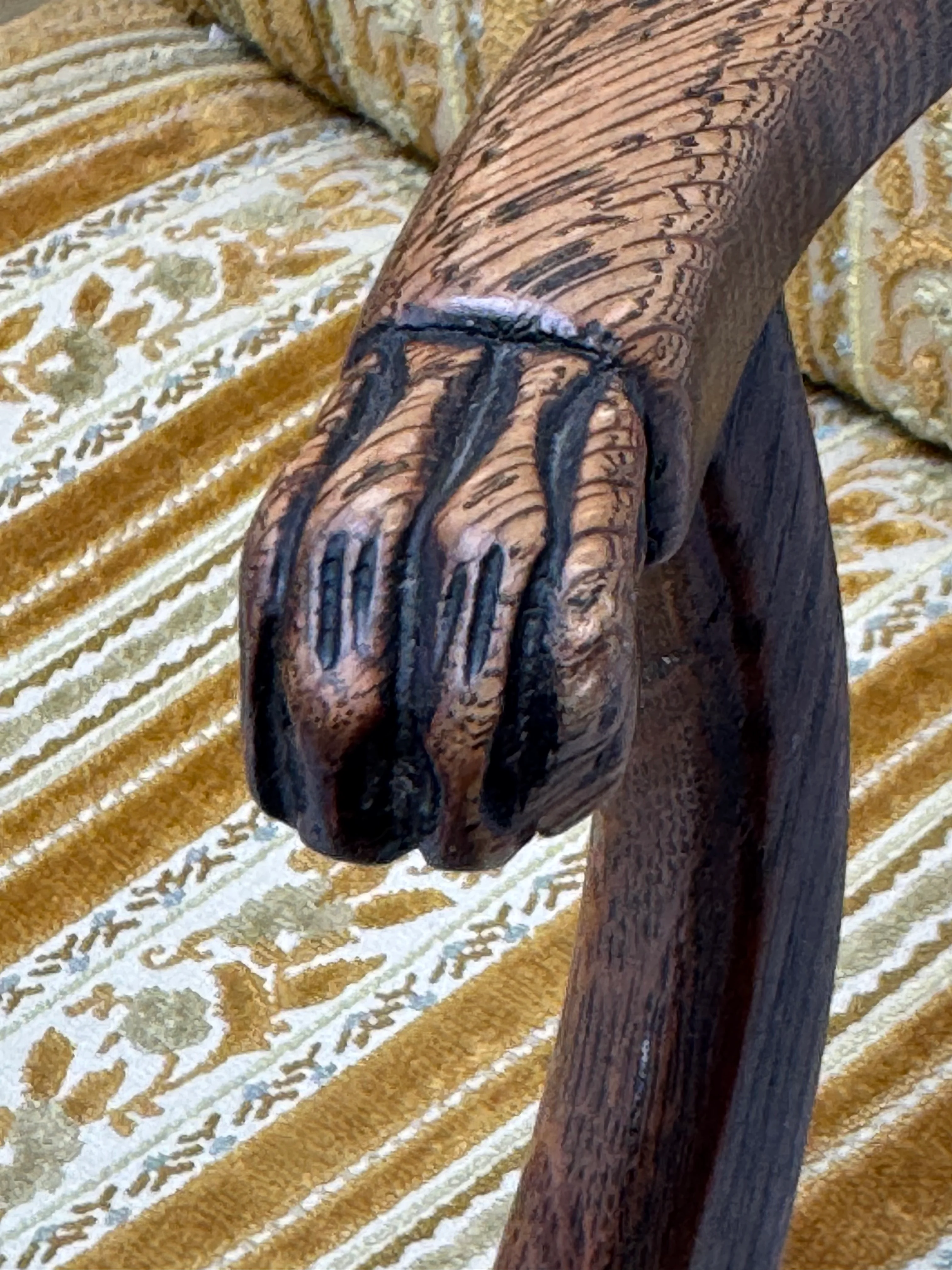 Victorian Armchair with Lion Paw Armrests - Image 3