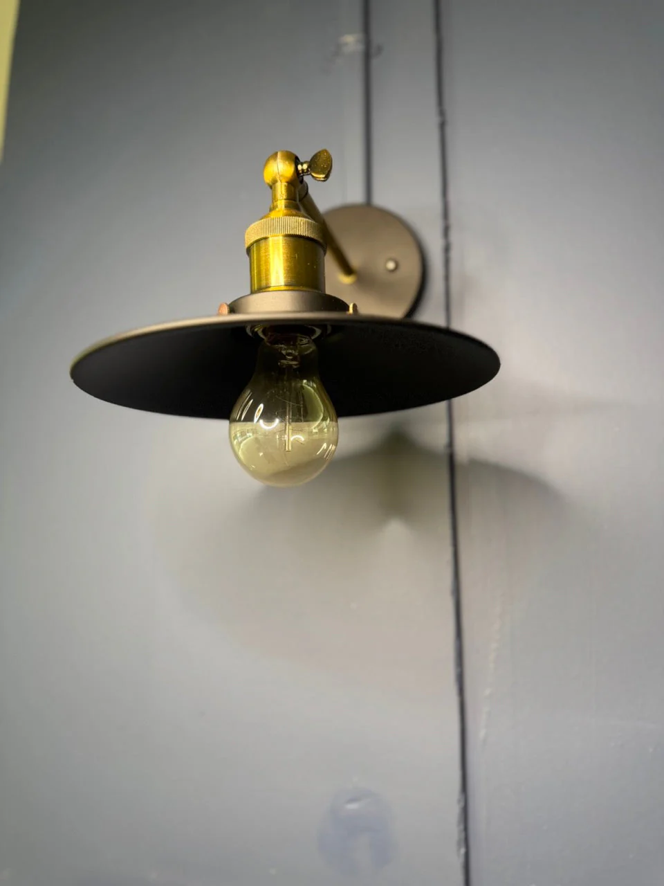 Vintage Brass Sconce Pendant and 6 Matching Wall Lights - Image 3