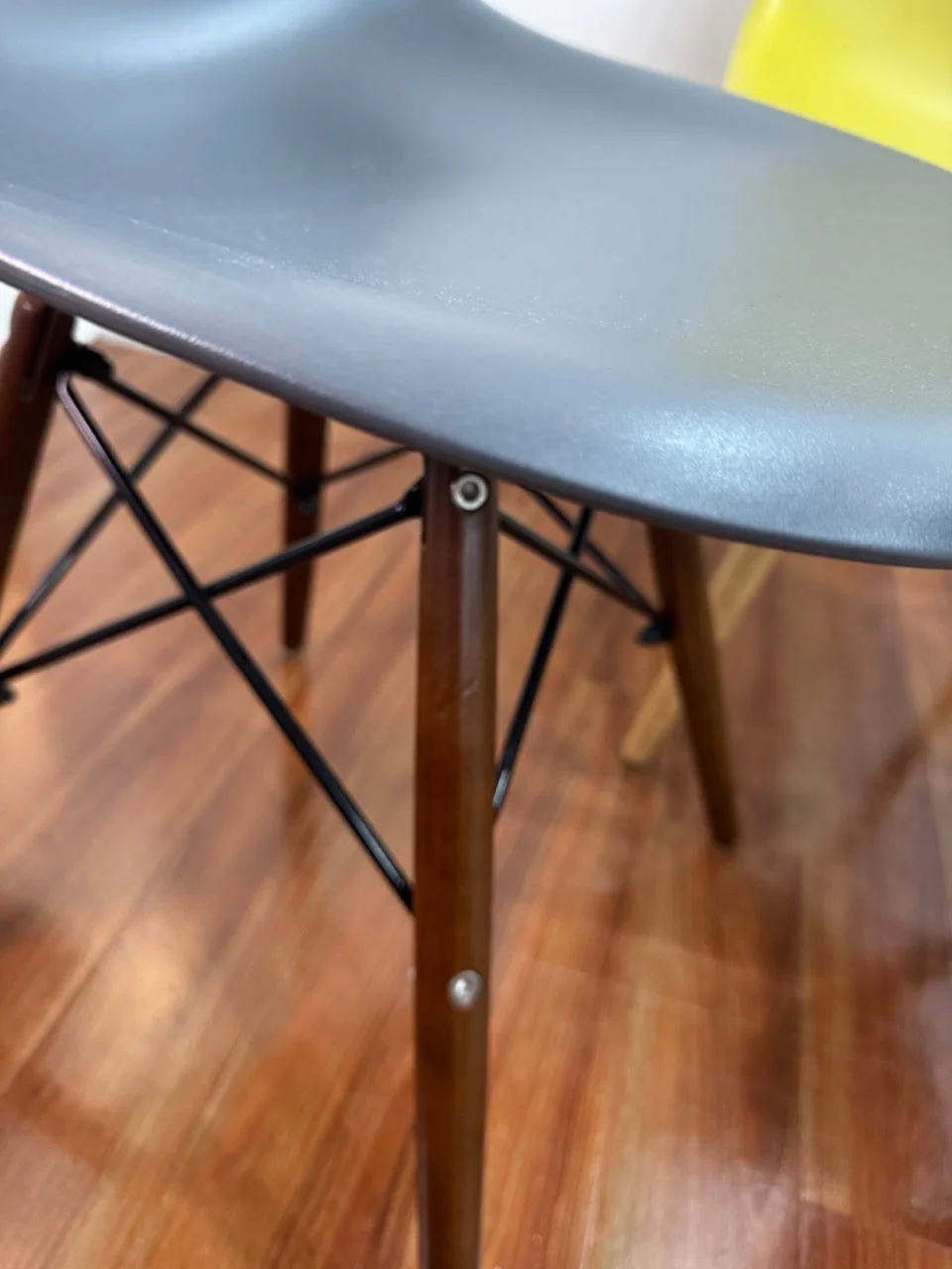 Vitra-Style Dining Chairs, Green, Grey & Black - set of 3 - Image 2